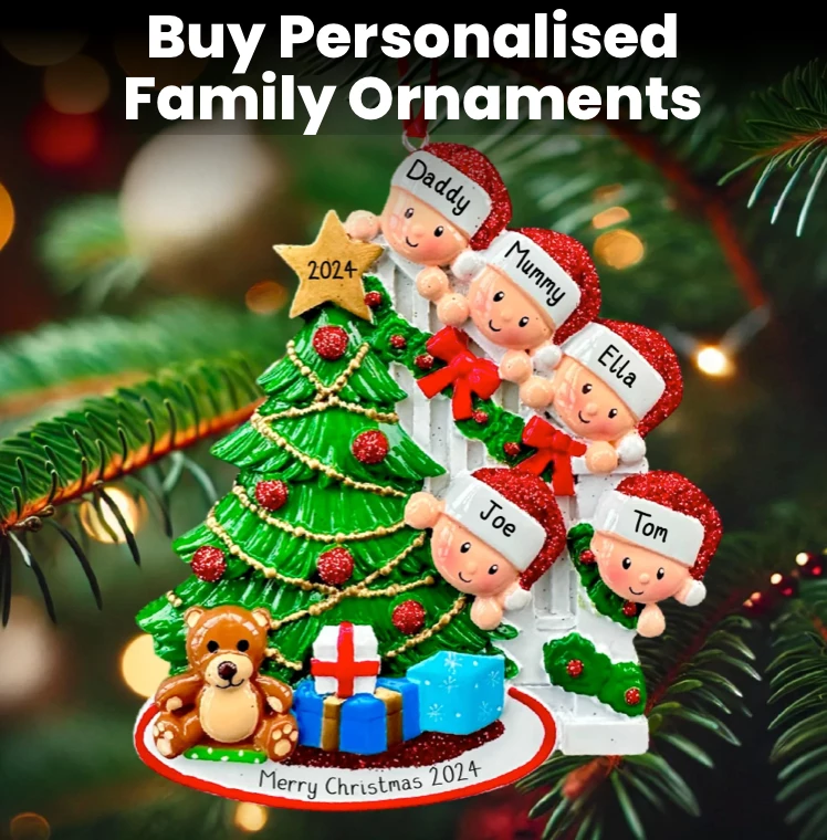 Buy personalised family Christmas ornaments