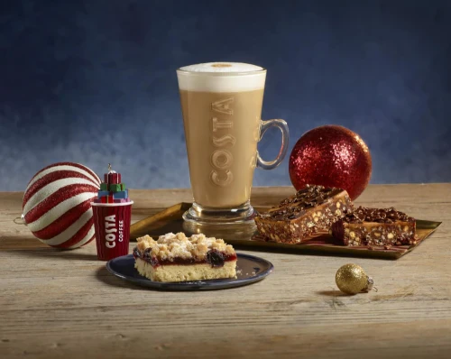 Festive Spice Oat Hot Latte, Billionaire Slice & Winter Berry Crumble