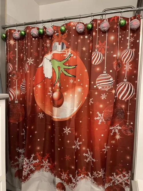 Grinch shower curtain