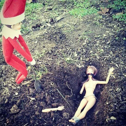 Elf On The Shelf buries barbie doll body