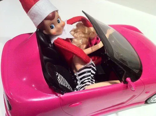 Elf On The Shelf driving car - Barbie giving head - Explicit