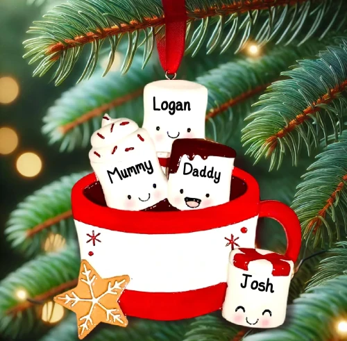 Personalised Marshmallow Family Ornament