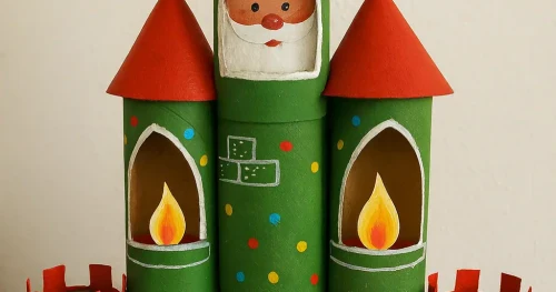 How to Make a Santa Castle from Cardboard Tubes
