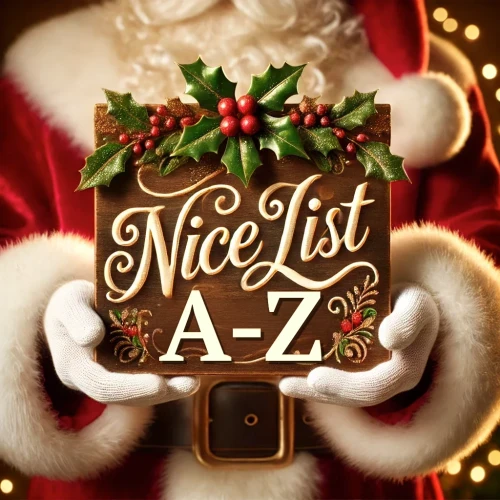 A-Z Personalised Child's Name 'Nice List' Plaques from Santa Claus!