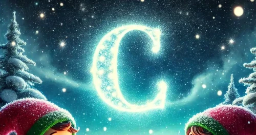 AI Images of elf writing names in the sky beginning with 'C'