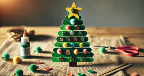 How To Make A Christmas Tree Ornament with just Popsicle Sticks