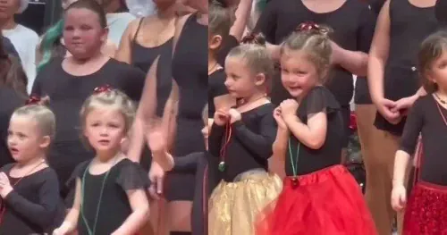 This girls reaction to seeing her family at her Christmas concert