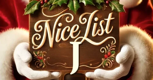 Kids Names on Santa Claus's Nice List AI Art For Names Beginning With 'J'