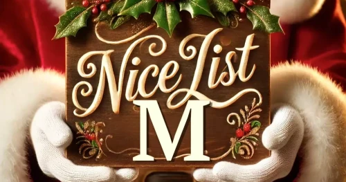 Kids Names on Santa Claus's Nice List AI Art For Names Beginning With 'M'