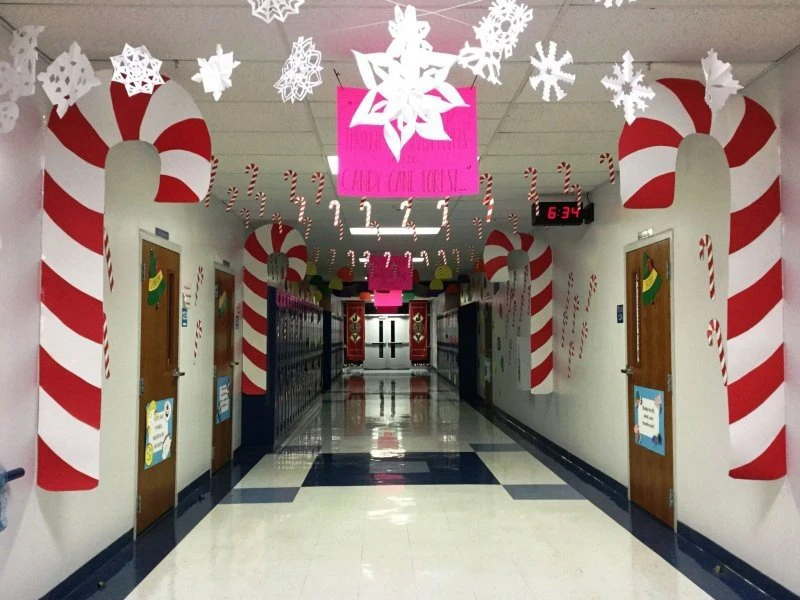 Huge Candy Canes Along the Corridor