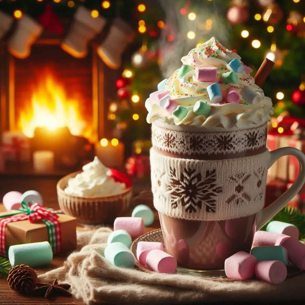 Make hot choclate with marshmallows