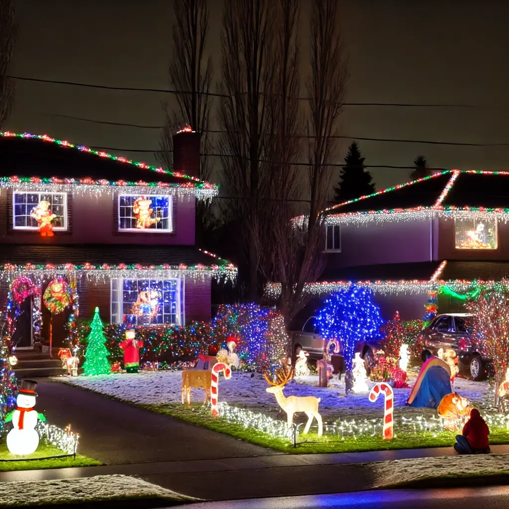 Take a trip round local areas looking at Christmas lights