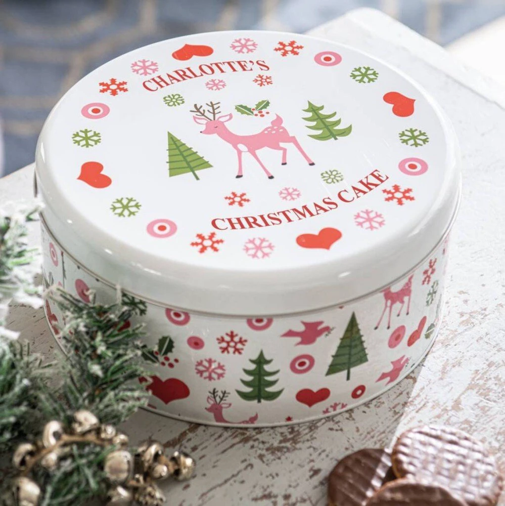 Personalised Christmas Cake Tin